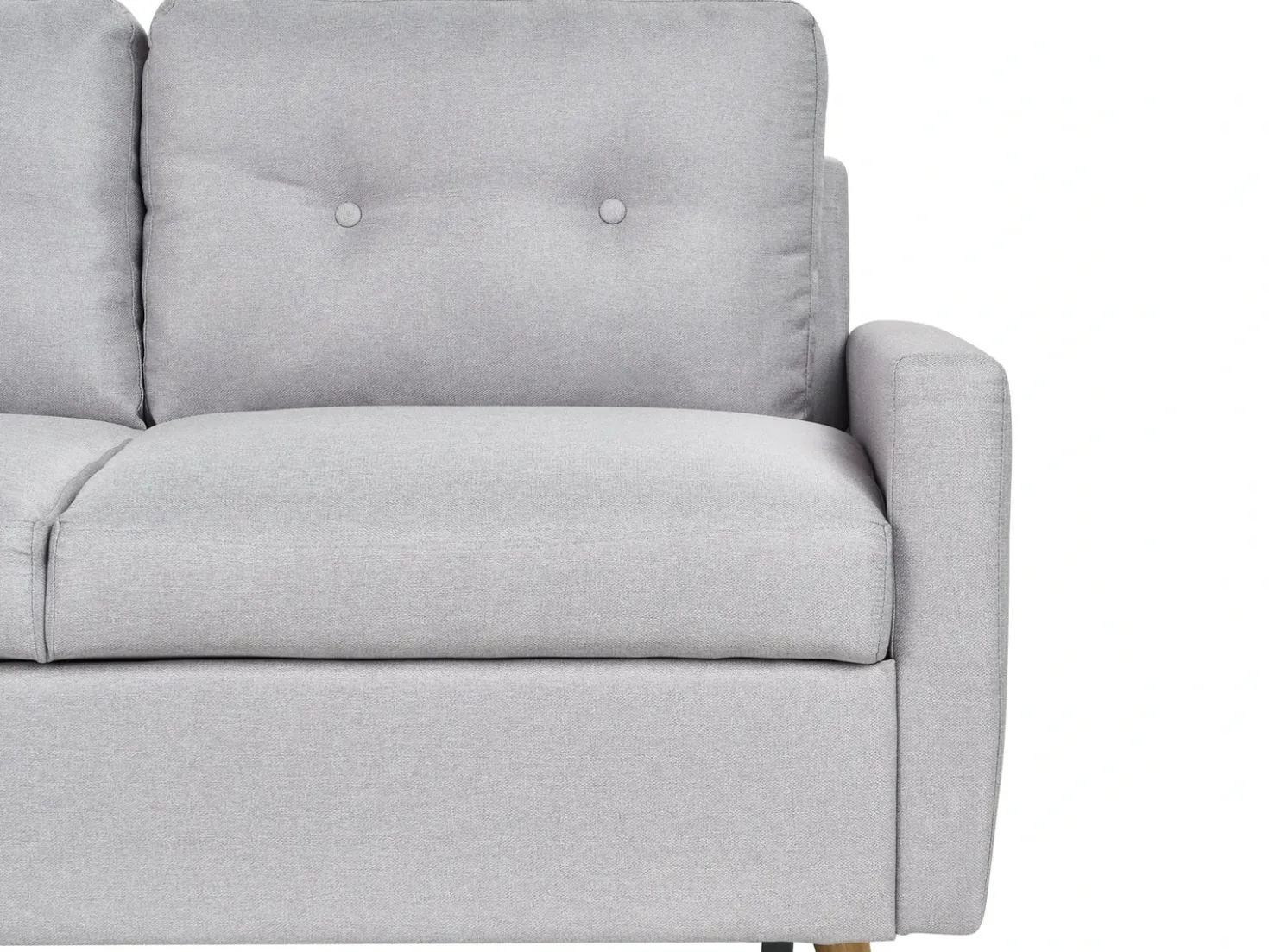 Divano letto angolare 4 posti FLAKK Tessuto Grigio chiaro con contenitore Lato destro