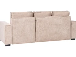 Divano letto angolare 3 posti EDANE Tessuto Beige con contenitore Lato Sinistro