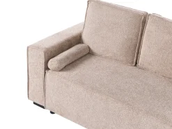 Divano letto angolare 3 posti EDANE Tessuto Beige con contenitore Lato Sinistro