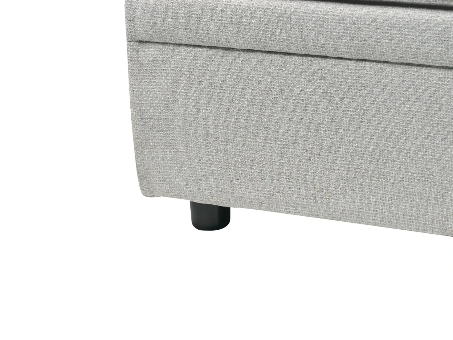 Divano letto angolare 3 posti HRISEY Lino sintetico Grigio chiaro con contenitore Lato destro