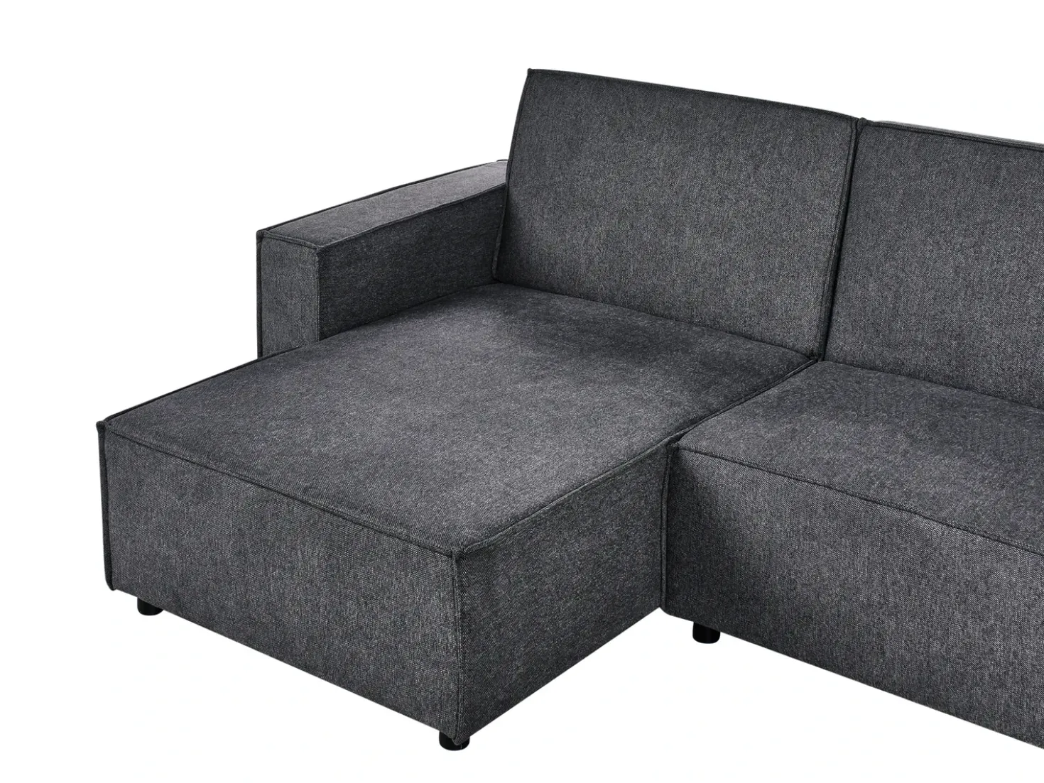 Divano letto angolare 3 posti ROMEDAL II Tessuto Grigio grafite Lato destro