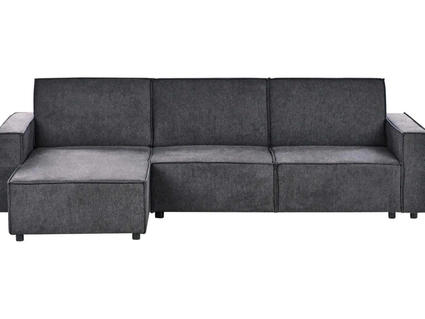 Divano letto angolare 3 posti ROMEDAL II Tessuto Grigio grafite Lato destro