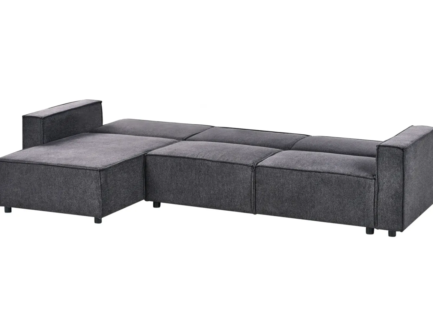 Divano letto angolare 3 posti ROMEDAL II Tessuto Grigio grafite Lato destro