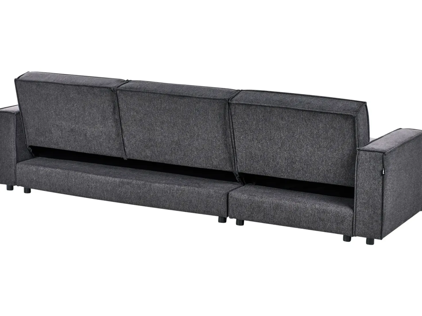 Divano letto angolare 3 posti ROMEDAL II Tessuto Grigio grafite Lato destro