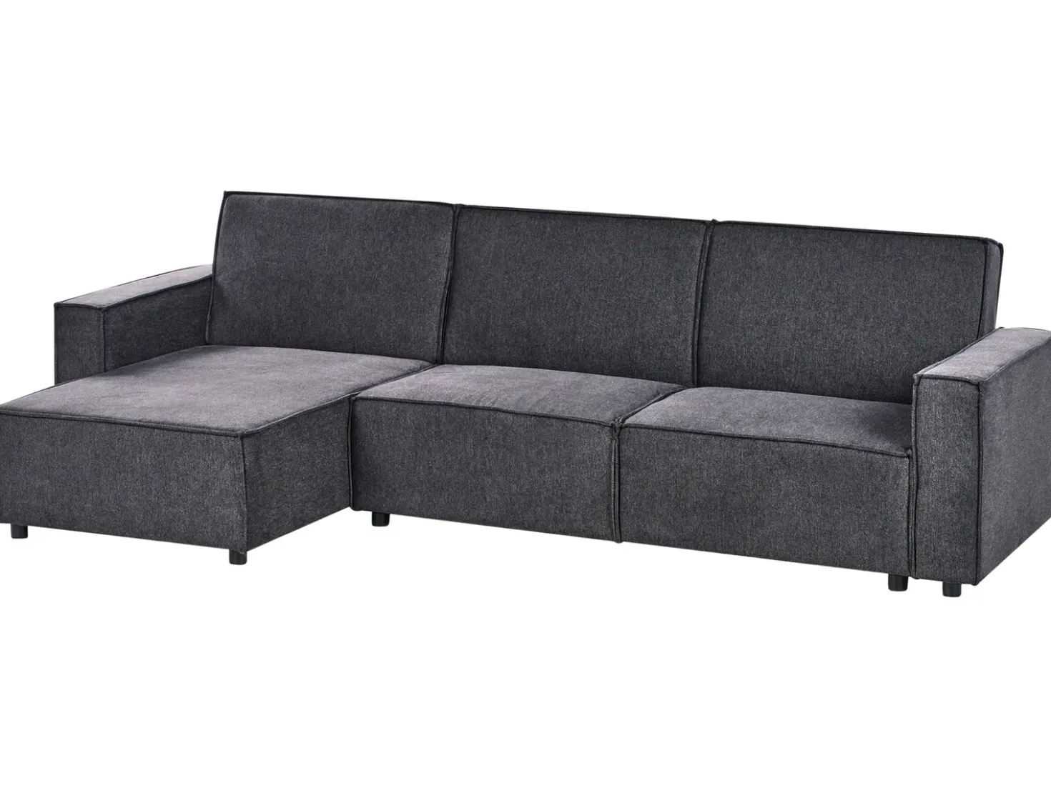 Divano letto angolare 3 posti ROMEDAL II Tessuto Grigio grafite Lato destro