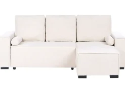 Divano letto angolare 3 posti EDANE Bouclé Bianco sporco con contenitore Lato Sinistro