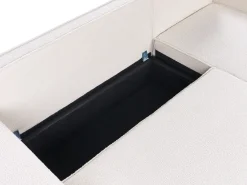 Divano letto angolare 3 posti EDANE Bouclé Bianco sporco con contenitore Lato Sinistro