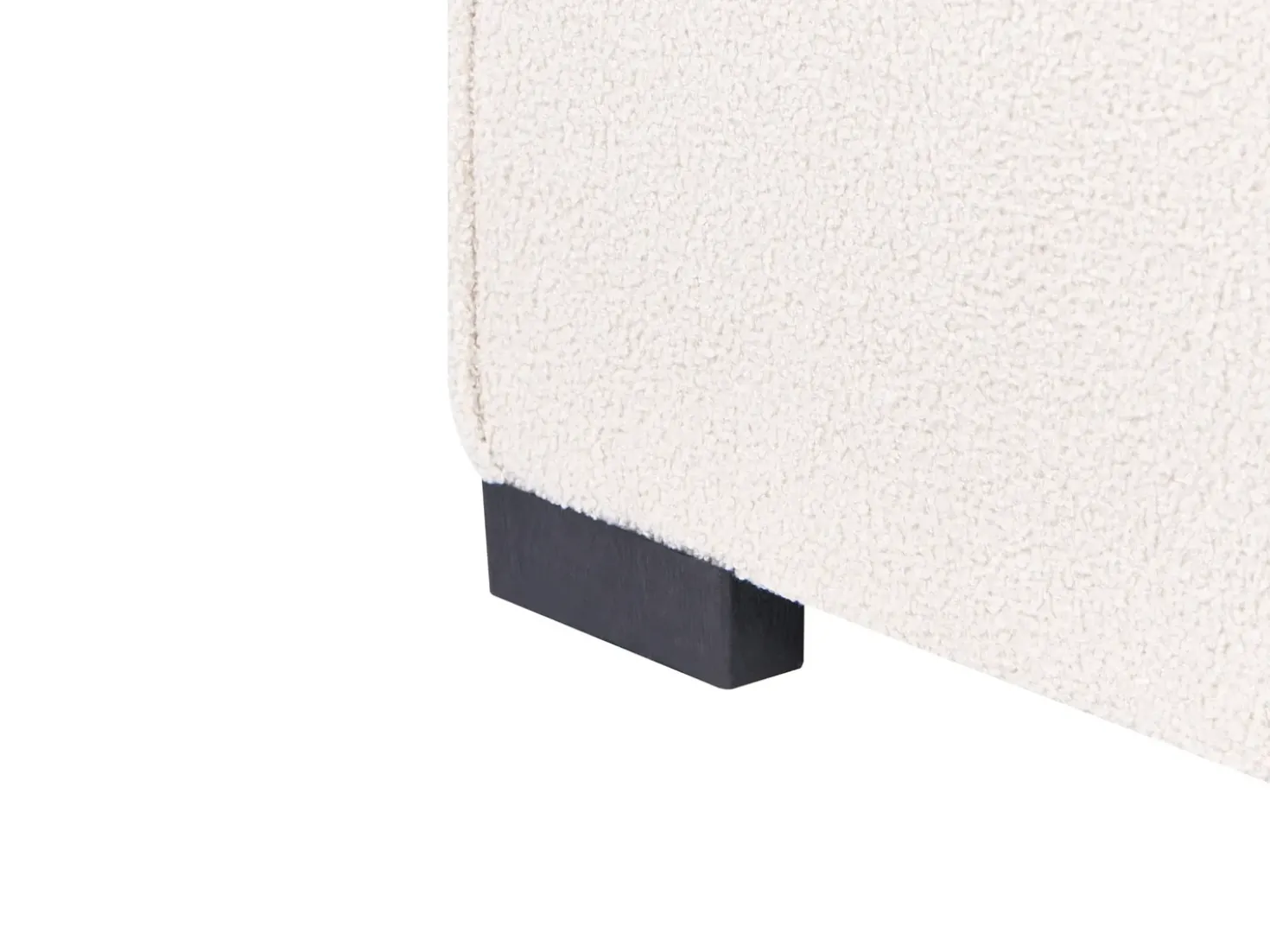 Divano letto angolare 3 posti EDANE Bouclé Bianco sporco con contenitore Lato Sinistro