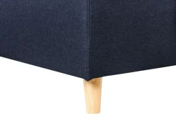 Divano letto angolare 4 posti FLAKK Tessuto Blu marino con contenitore Lato Sinistro