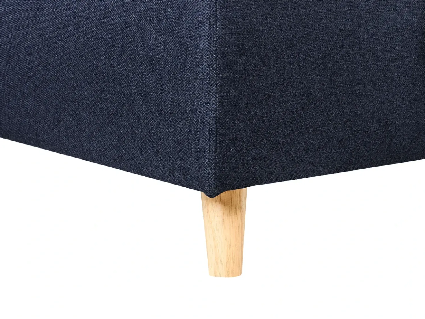 Divano letto angolare 4 posti FLAKK Tessuto Blu marino con contenitore Lato Sinistro