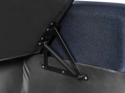 Divano letto angolare 4 posti FLAKK Tessuto Blu marino con contenitore Lato Sinistro