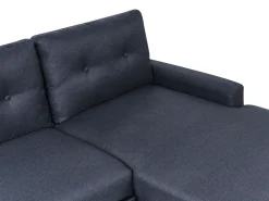 Divano letto angolare 4 posti FLAKK Tessuto Blu marino con contenitore Lato Sinistro