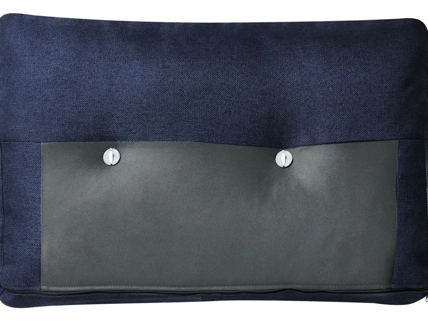 Divano letto angolare 4 posti FLAKK Tessuto Blu marino con contenitore Lato Sinistro