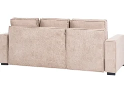 Divano letto angolare 3 posti EDANE Tessuto Beige con contenitore Lato destro