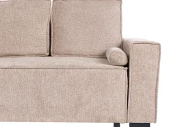 Divano letto angolare 3 posti EDANE Tessuto Beige con contenitore Lato destro