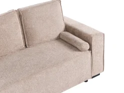 Divano letto angolare 3 posti EDANE Tessuto Beige con contenitore Lato destro