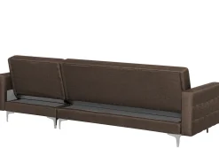 Divano letto angolare modulare 4 posti ABERDEEN Tessuto Marrone scuro Lato Sinistro