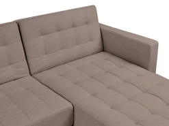 Divano letto angolare modulare 4 posti ABERDEEN Tessuto Tortora Lato Sinistro