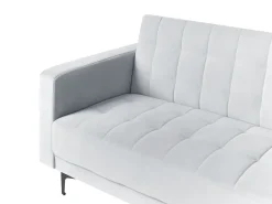 Divano letto angolare modulare 4 posti ABERDEEN Velluto Grigio chiaro Lato Sinistro