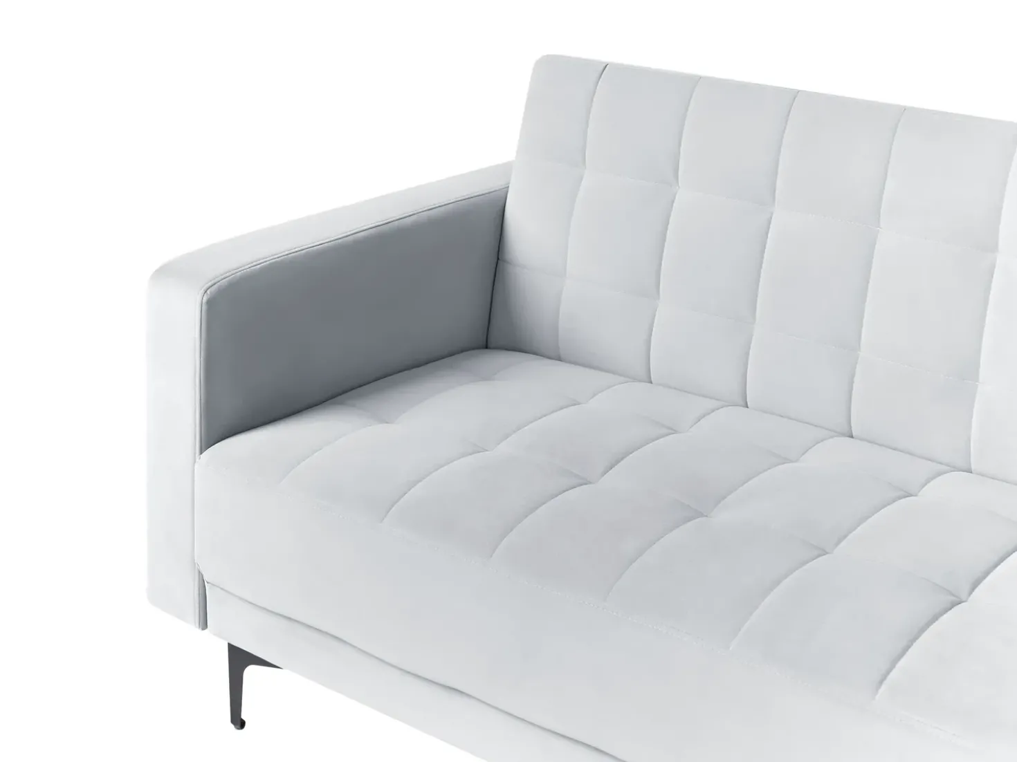 Divano letto angolare modulare 4 posti ABERDEEN Velluto Grigio chiaro Lato Sinistro