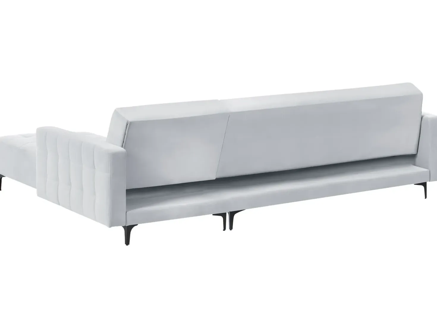 Divano letto angolare modulare 4 posti ABERDEEN Velluto Grigio chiaro Lato Sinistro
