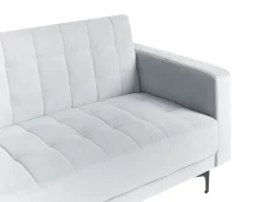 Divano letto angolare modulare 4 posti ABERDEEN Velluto Grigio chiaro Lato destro
