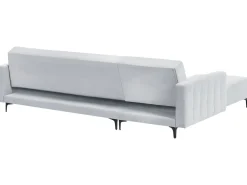 Divano letto angolare modulare 4 posti ABERDEEN Velluto Grigio chiaro Lato destro