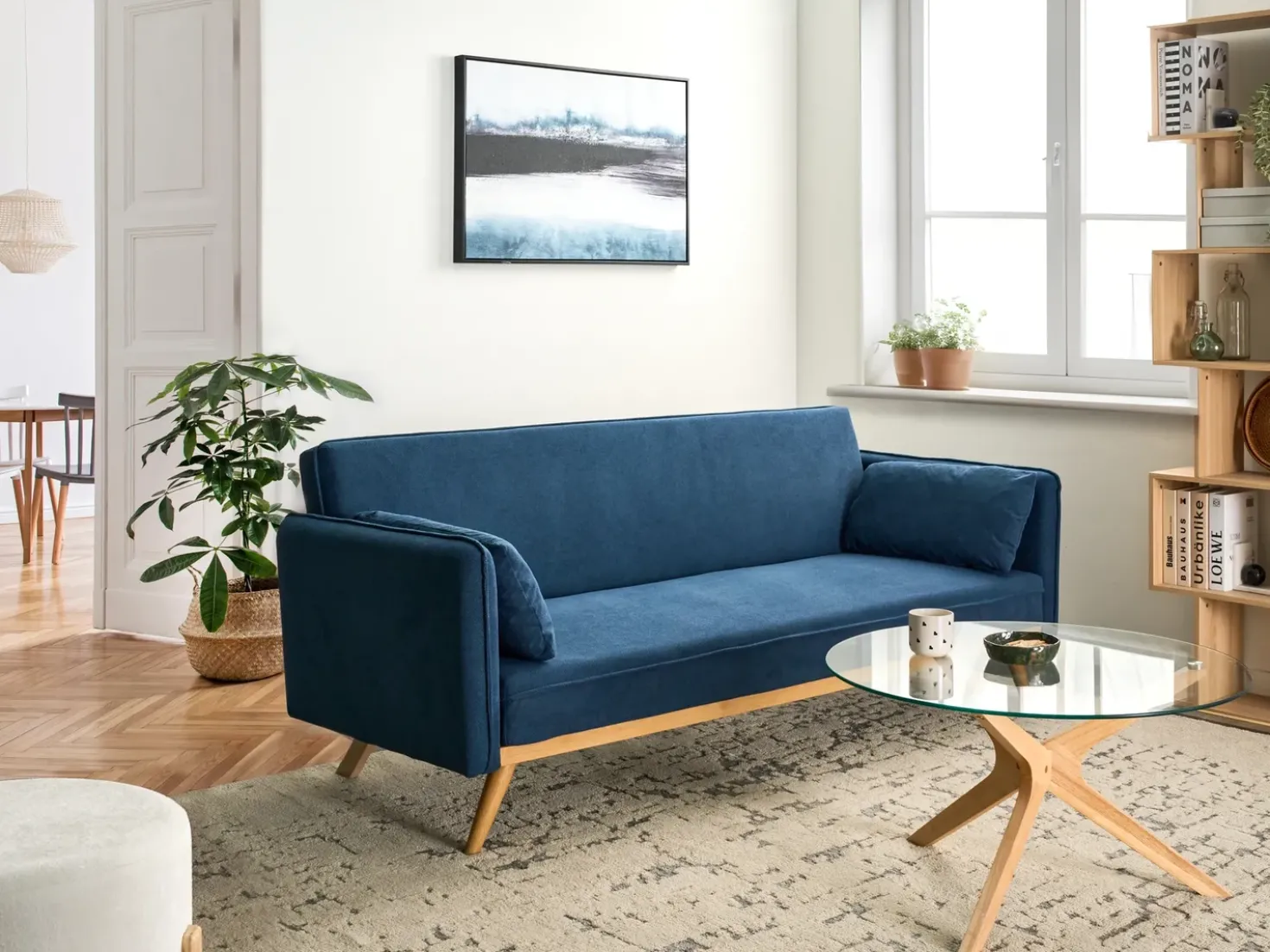Divano letto ASAA Tessuto Blu