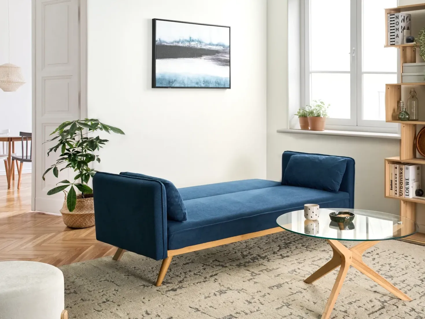 Divano letto ASAA Tessuto Blu