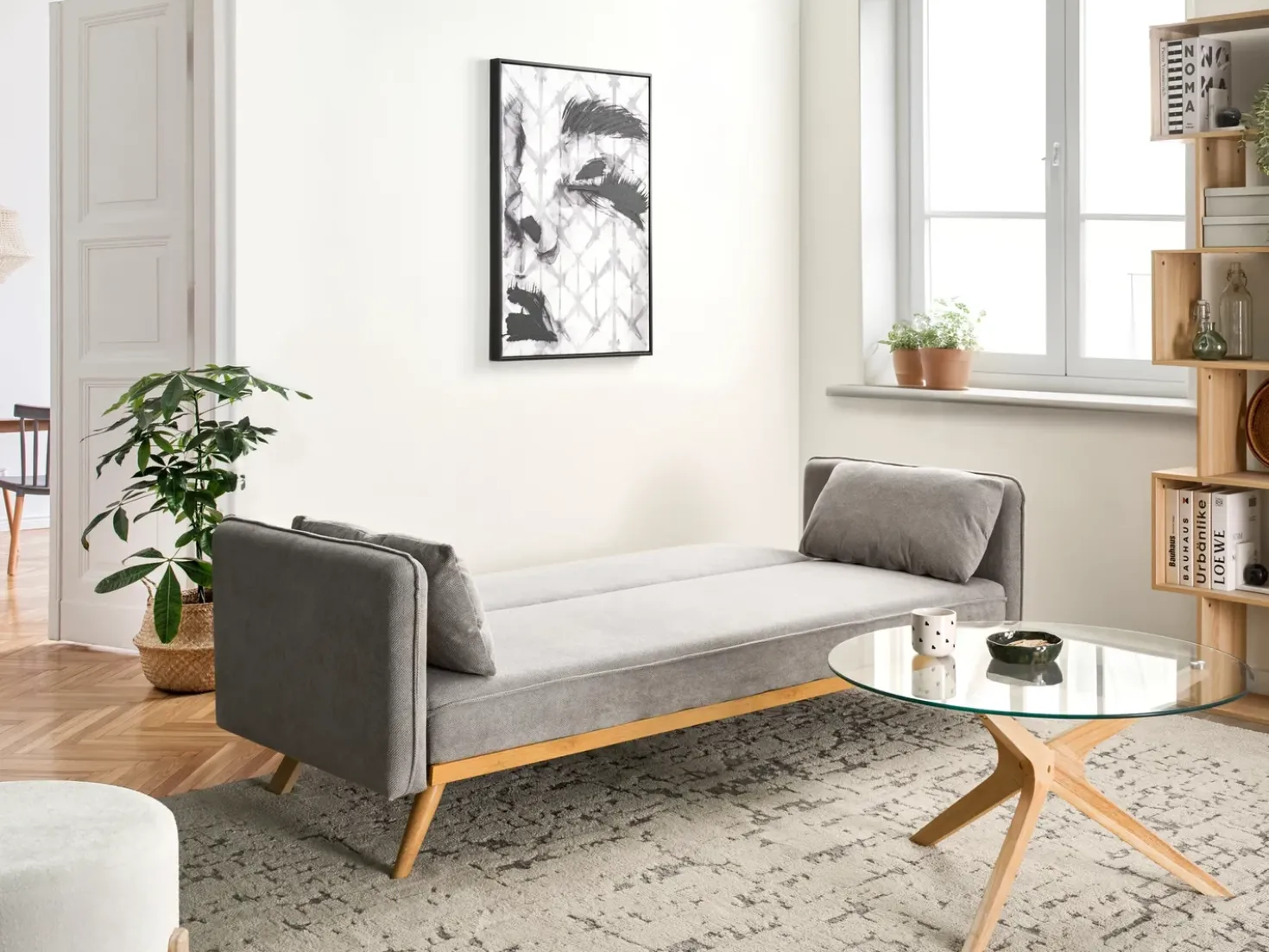 Divano letto ASAA Tessuto Grigio