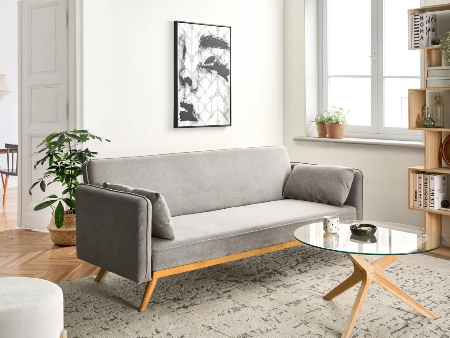 Divano letto ASAA Tessuto Grigio