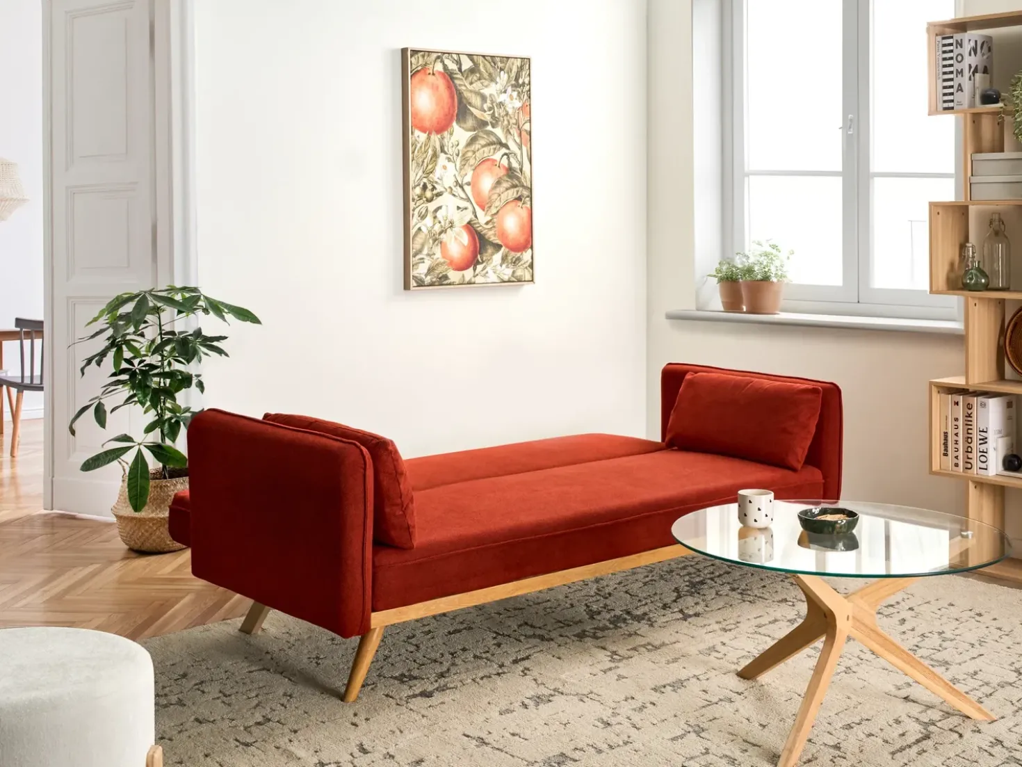 Divano letto ASAA Tessuto Rosso