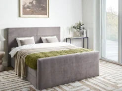Divano letto con contenitore Tessuto ARISTOCRAT 160 x 200 cm Tortora
