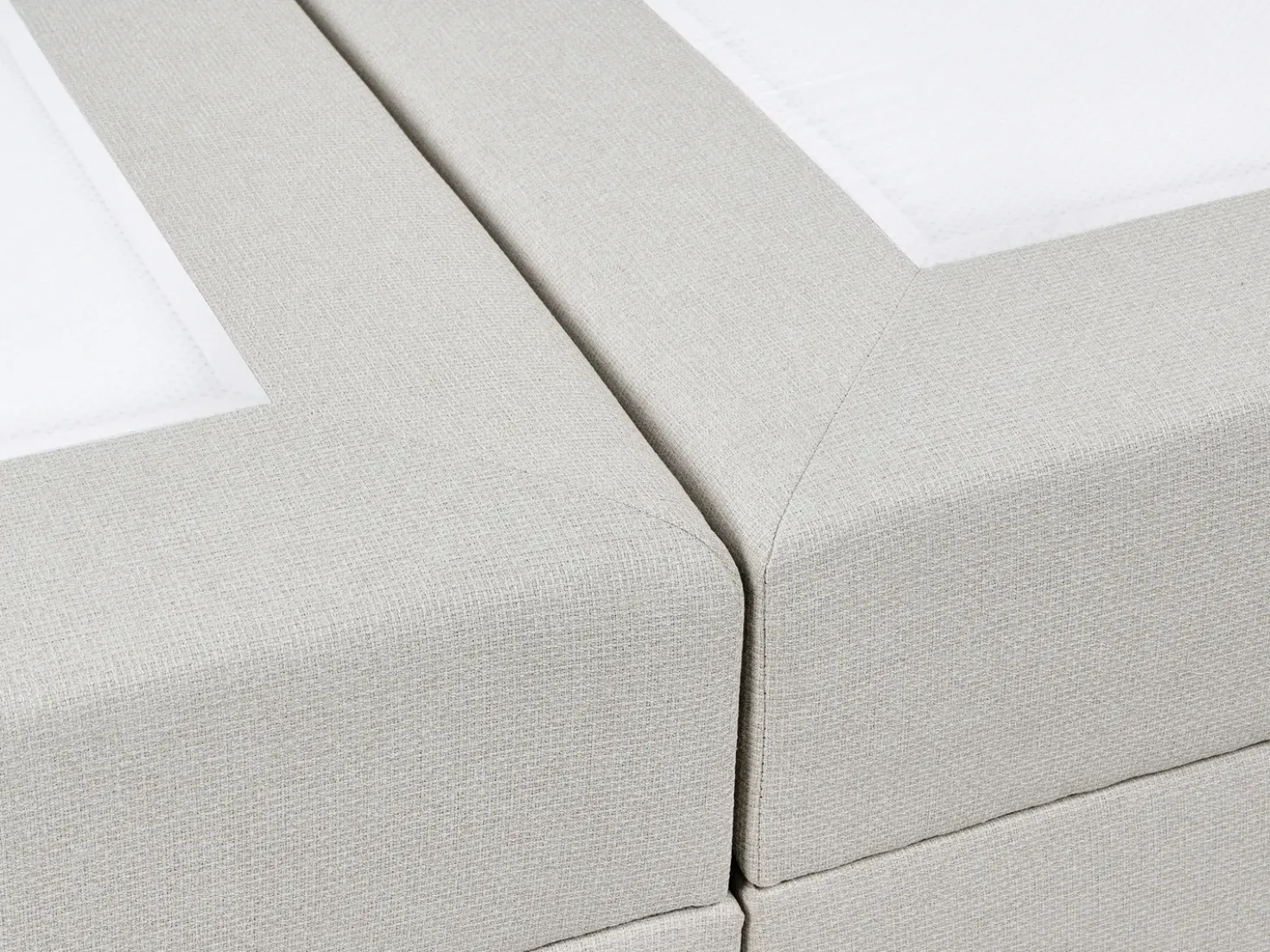 Divano letto con contenitore Tessuto ESQUIRE 180 x 200 cm Bianco sporco