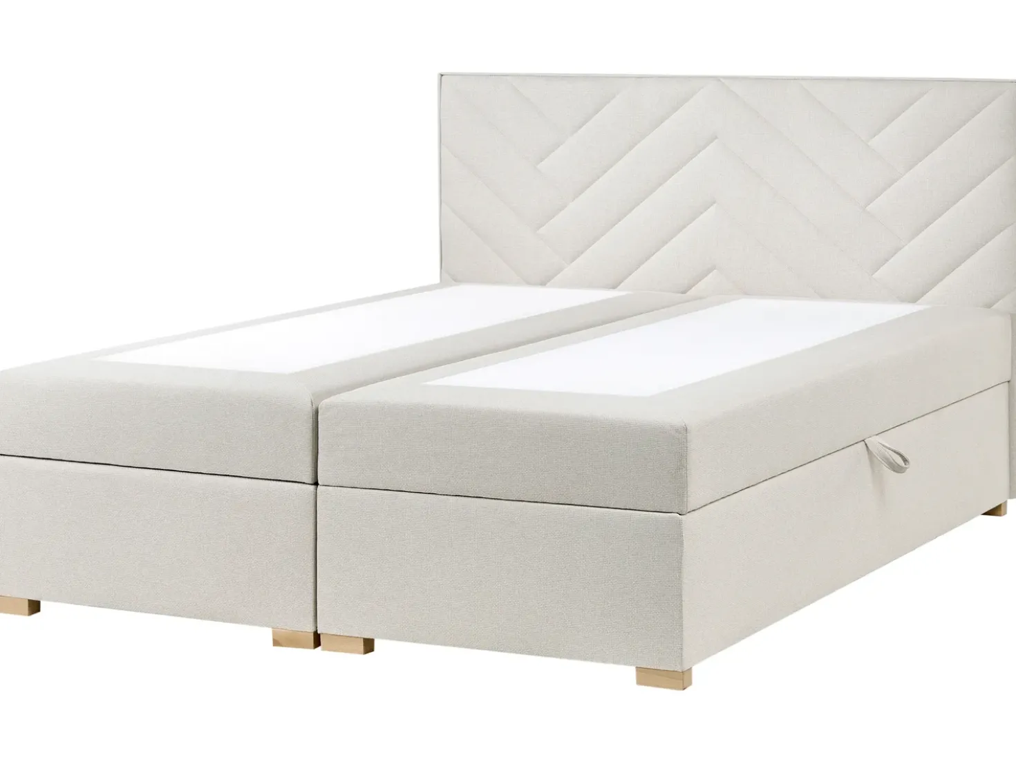 Divano letto con contenitore Tessuto ESQUIRE 180 x 200 cm Bianco sporco