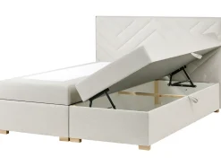 Divano letto con contenitore Tessuto ESQUIRE 180 x 200 cm Bianco sporco