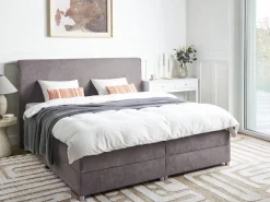 Divano letto con contenitore Tessuto MINISTER 180 x 200 cm Tortora