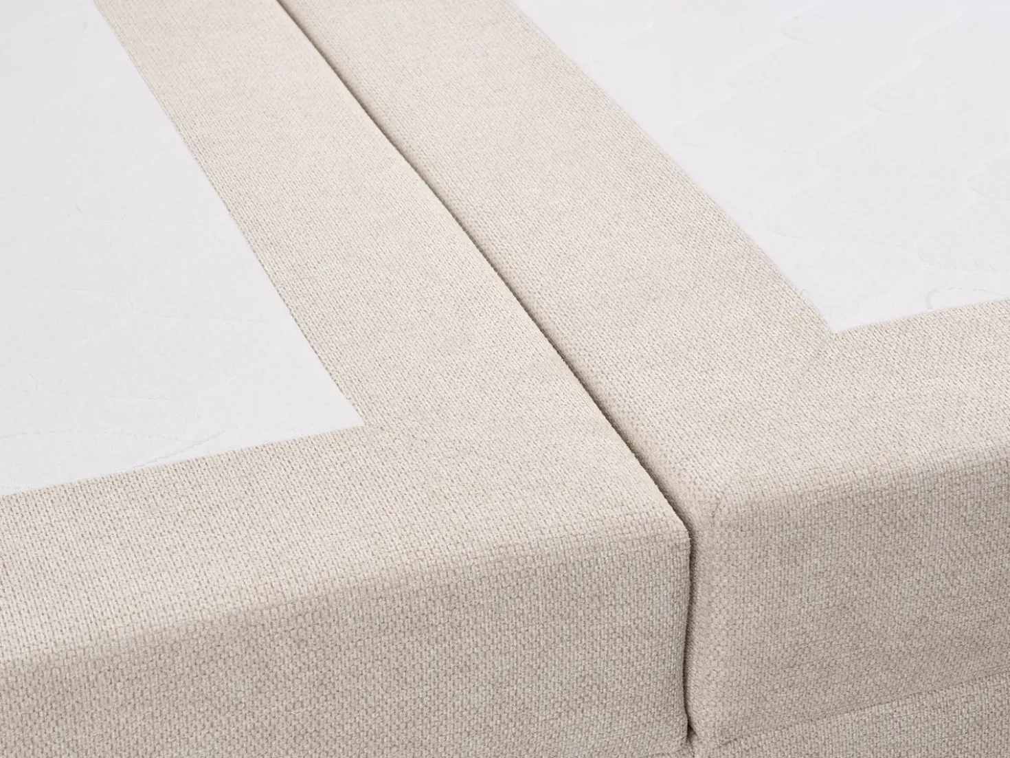 Divano letto con contenitore Tessuto CHANCELLOR 180 x 200 cm Beige chiaro