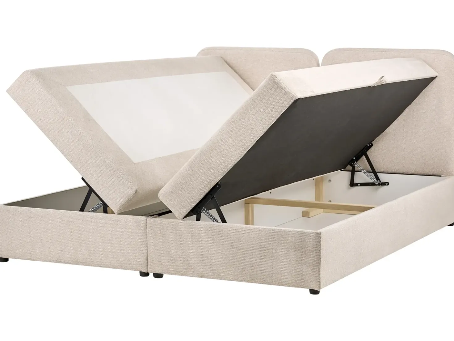 Divano letto con contenitore Tessuto CHANCELLOR 180 x 200 cm Beige chiaro