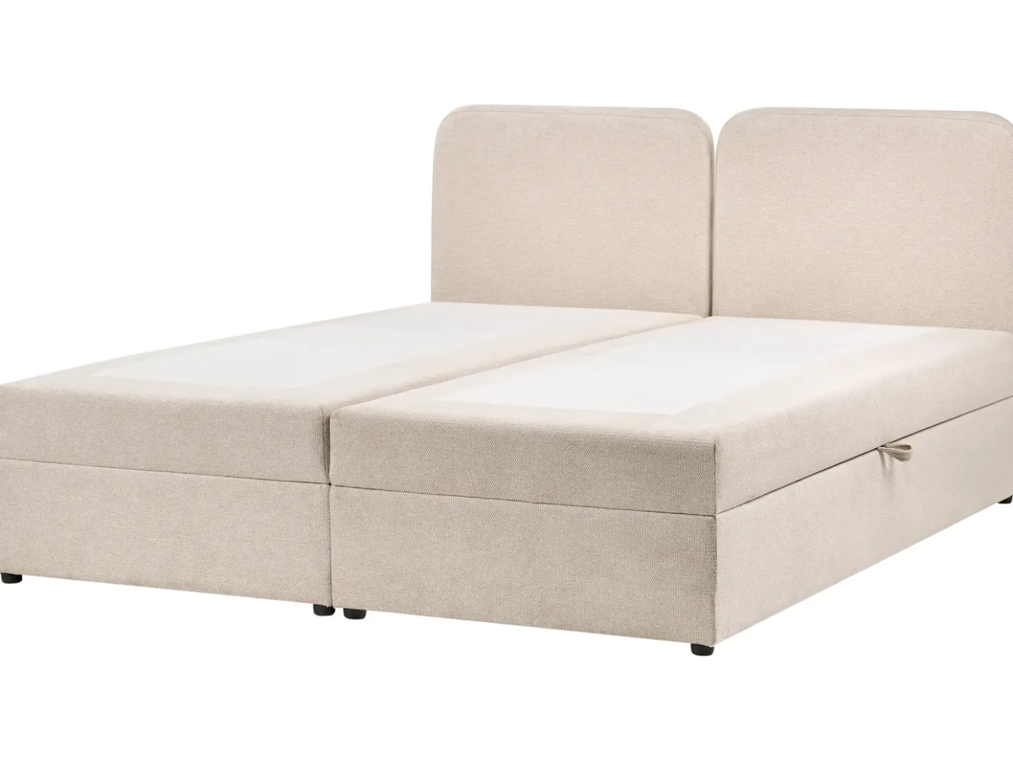 Divano letto con contenitore Tessuto CHANCELLOR 180 x 200 cm Beige chiaro