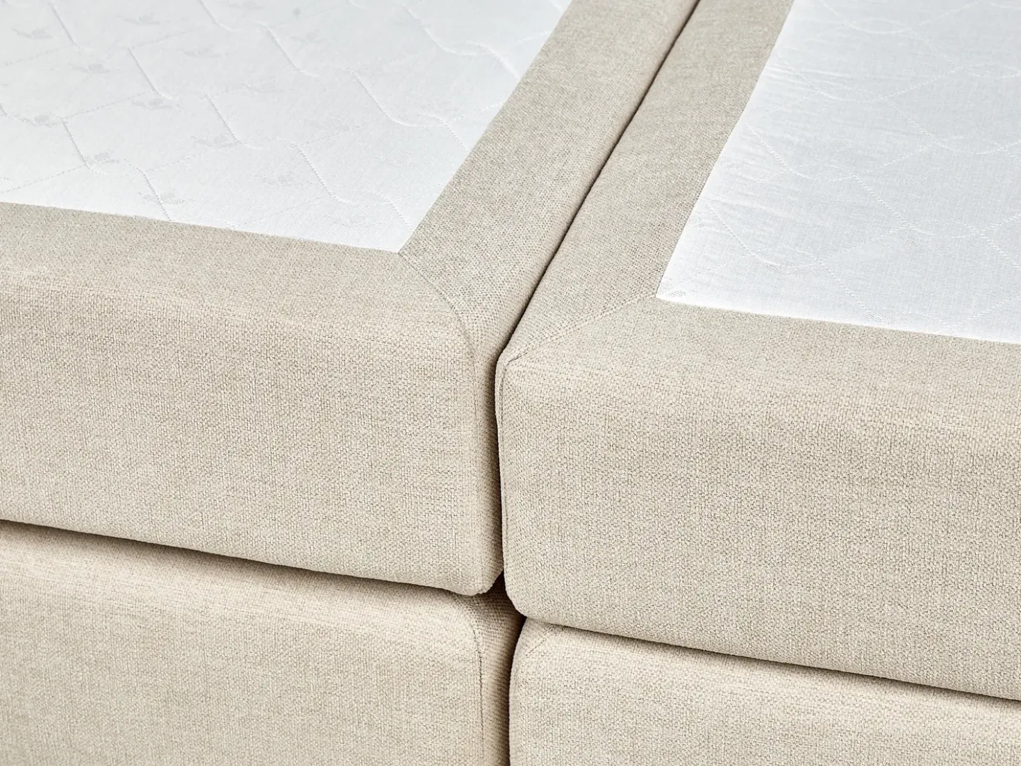 Divano letto con contenitore Tessuto MINISTER 180 x 200 cm Beige chiaro
