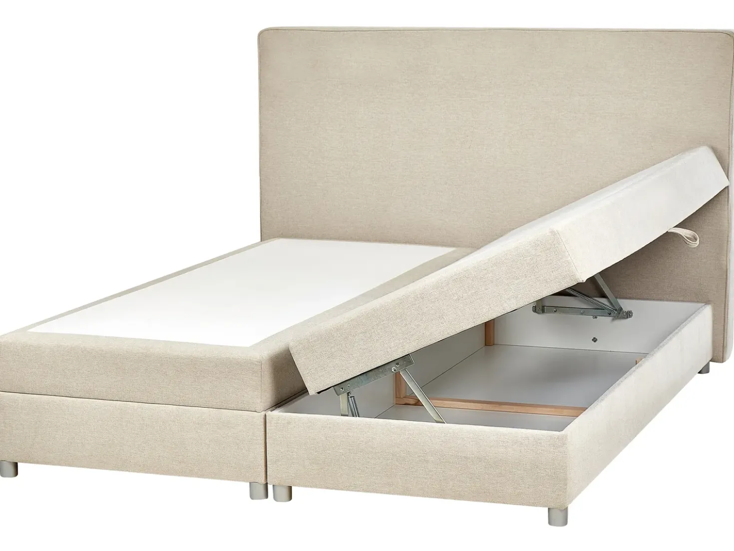 Divano letto con contenitore Tessuto MINISTER 180 x 200 cm Beige chiaro