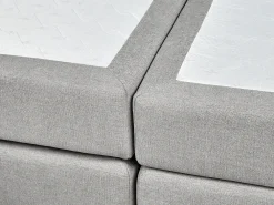 Divano letto con contenitore Tessuto ARISTOCRAT 160 x 200 cm Grigio chiaro