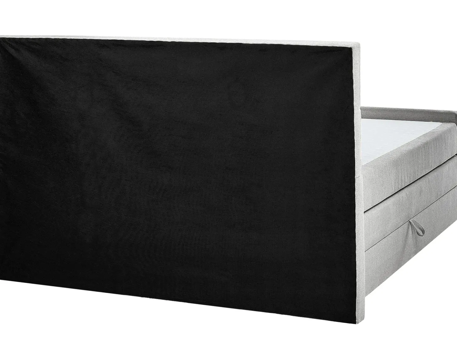 Divano letto con contenitore Tessuto ARISTOCRAT 160 x 200 cm Grigio chiaro