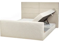 Divano letto con contenitore Tessuto ARISTOCRAT 160 x 200 cm Beige chiaro