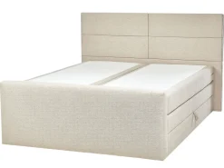 Divano letto con contenitore Tessuto ARISTOCRAT 160 x 200 cm Beige chiaro