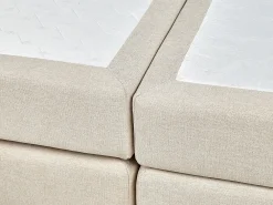 Divano letto con contenitore Tessuto ARISTOCRAT 160 x 200 cm Beige chiaro