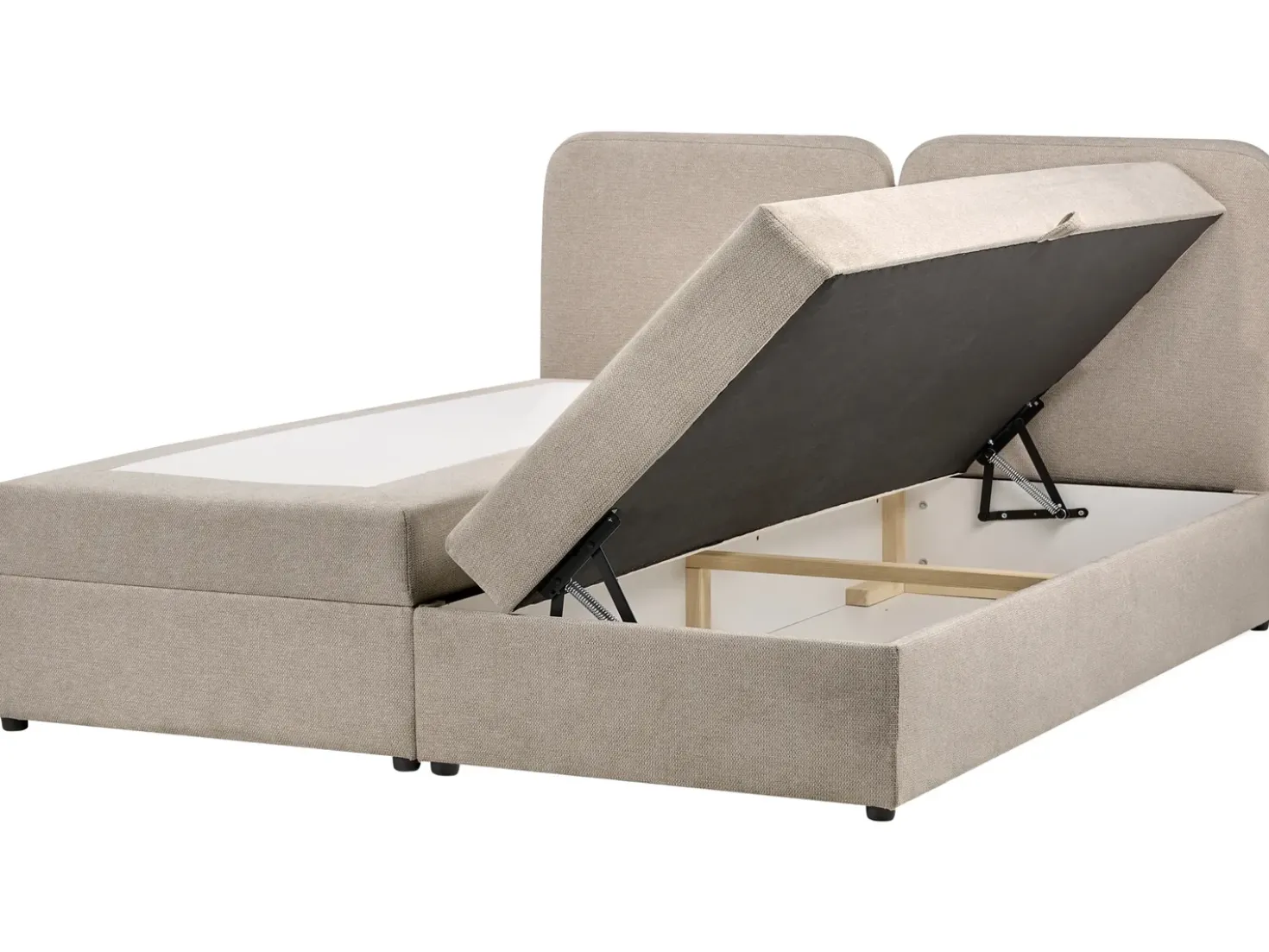 Divano letto con contenitore Tessuto CHANCELLOR 180 x 200 cm Tortora
