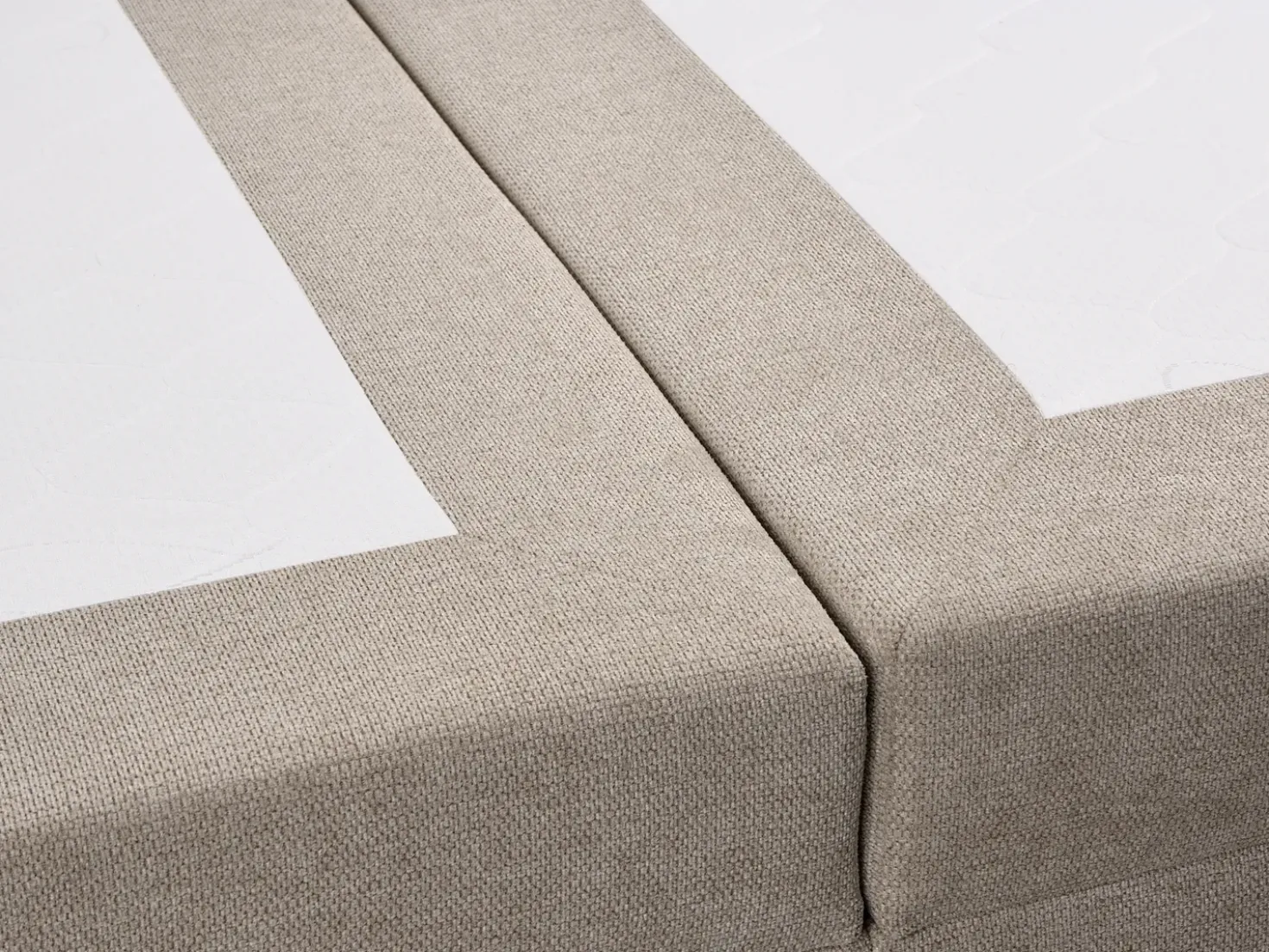 Divano letto con contenitore Tessuto CHANCELLOR 180 x 200 cm Tortora