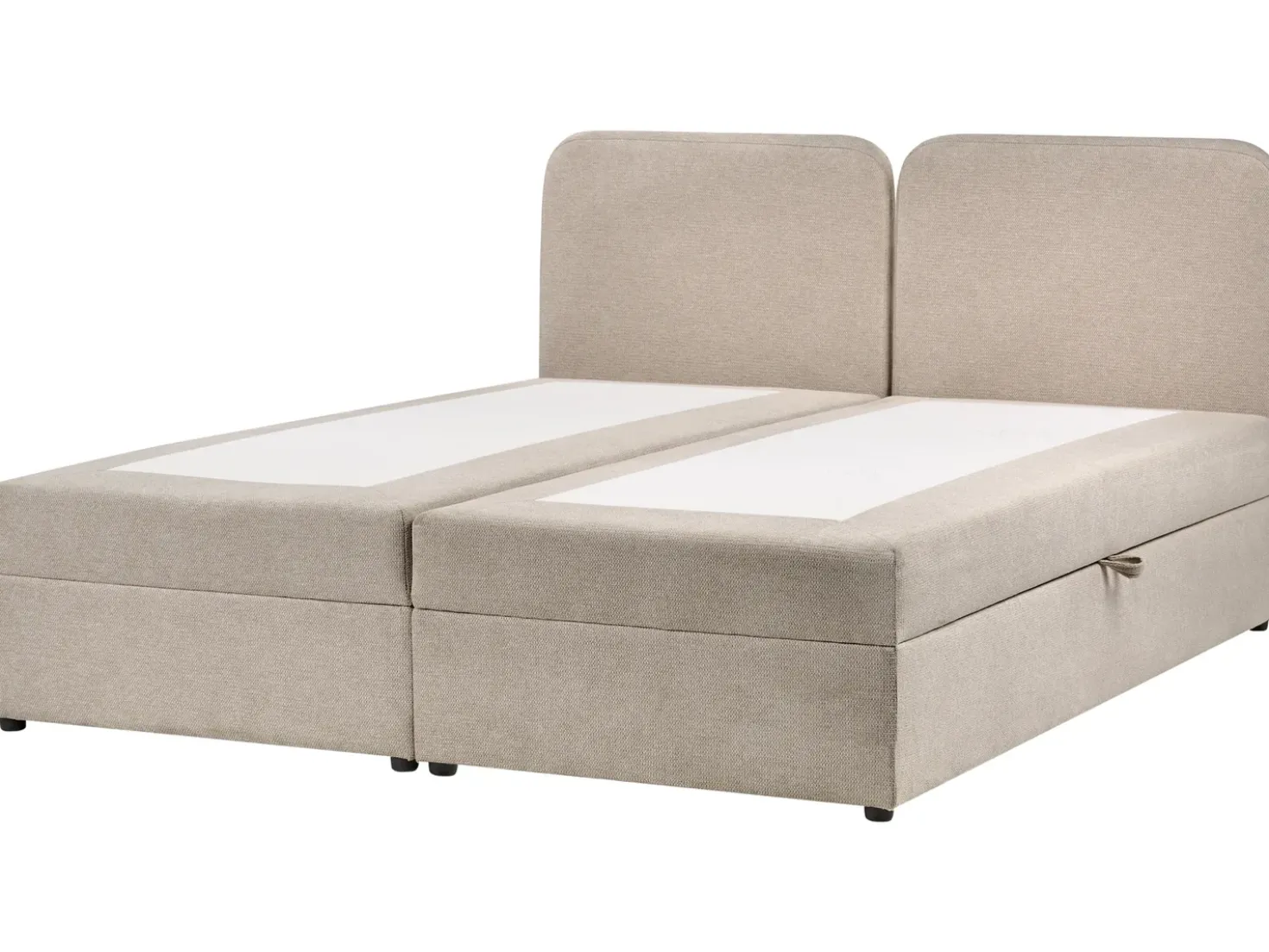 Divano letto con contenitore Tessuto CHANCELLOR 180 x 200 cm Tortora